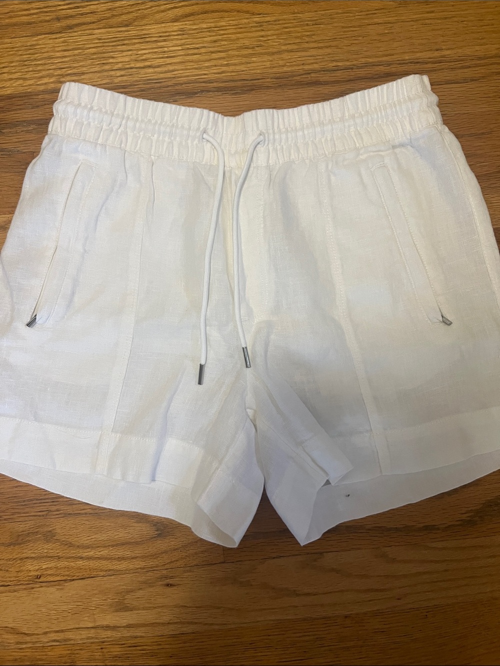 Athleta white Linen-Blend Drawstring Athletic Shorts 2
